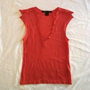 Marc Jacobs Coral Heart Button Top
